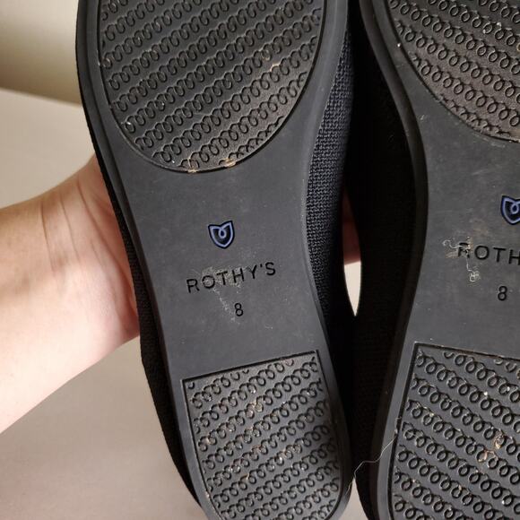 ROTHY'S Flats The Square Classic Black Ballet Flats Women's  Sz 8 - Picture 11 of 13